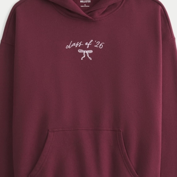 Hollister Maroon Hoodie with Class of '26 Embroidery - Picture 3 of 4